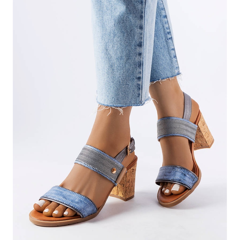 Blue Cityview block sandals 1