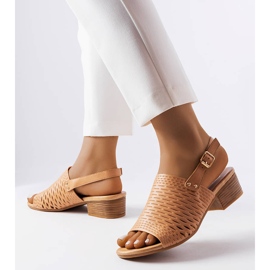 Desert brown low heel sandals beige 1