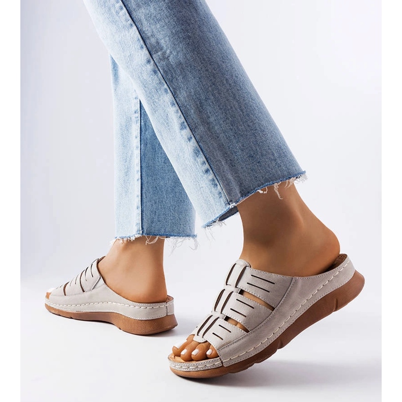 Gray Jersey wedge sliders grey 1