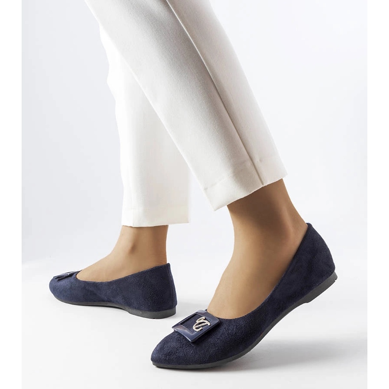 Navy ballerinas with rhinestones from Fleming blue 1 Navy ballerinas with rhinestones from Fleming blue 1