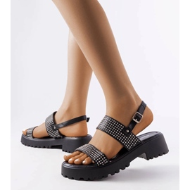 Black sandals decorated with Biloxi jets 1 Black sandals decorated with Biloxi jets 1