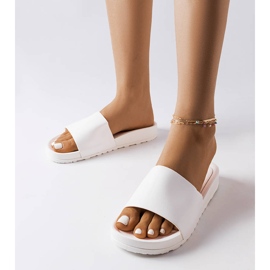 Inna White rubber slides from Sabourin 1