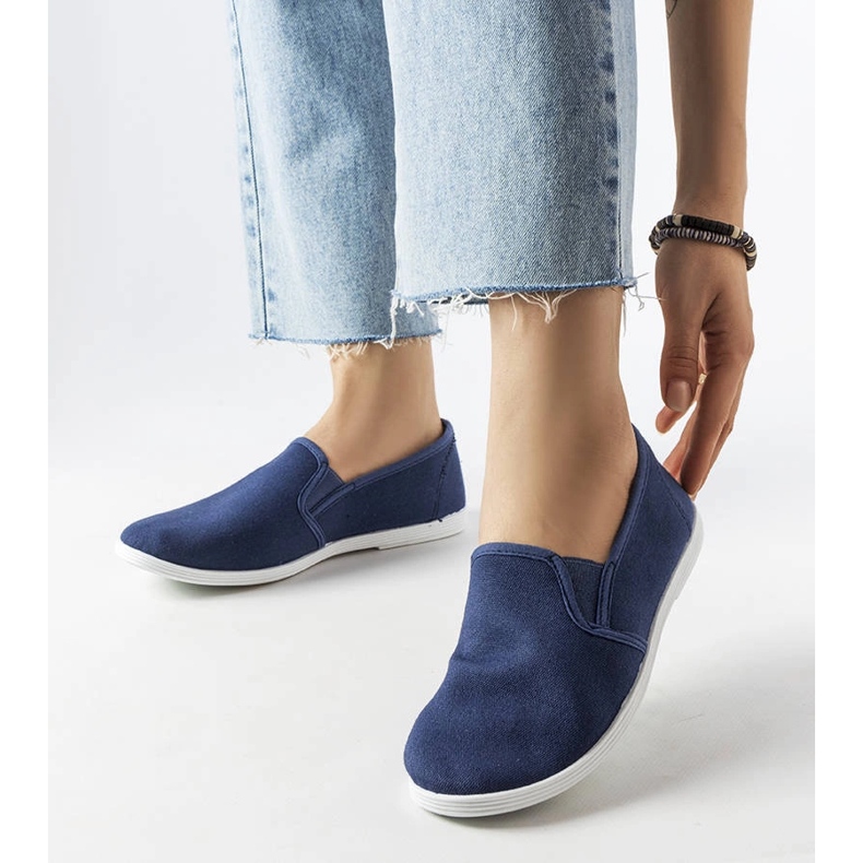 Navy fabric sneakers from Quincy blue 1