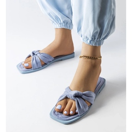 Pride blue eco-suede slippers 1