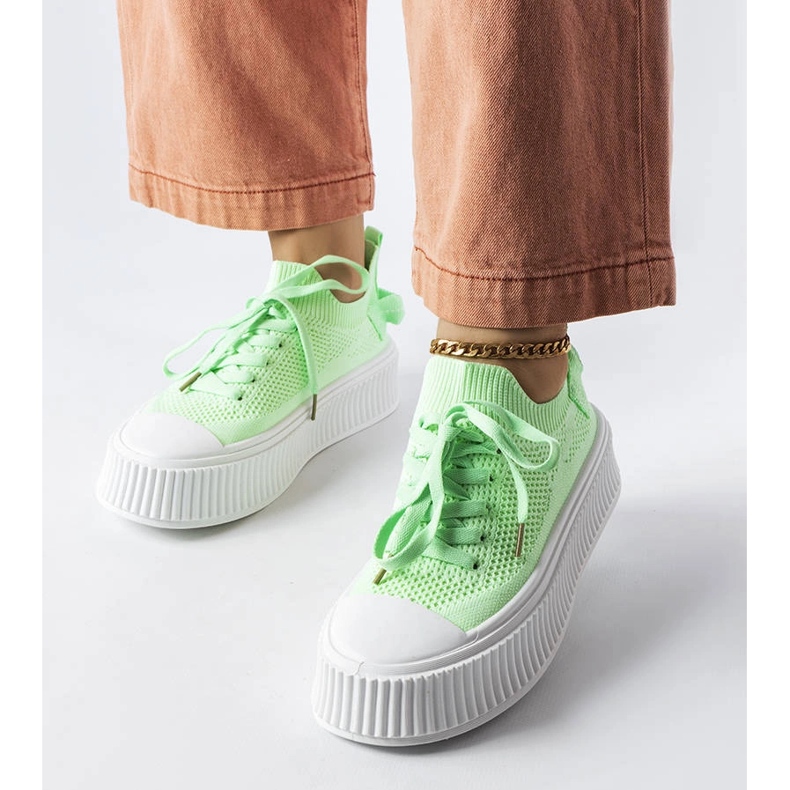 Green sneakers with a stretchy upper from Jardine 1