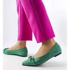 Green pointy toe flats from Aimé 1