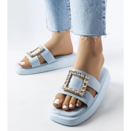 Fusbert's blue rhinestone sliders 1