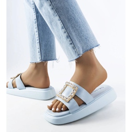 Fusbert's blue rhinestone sliders 2