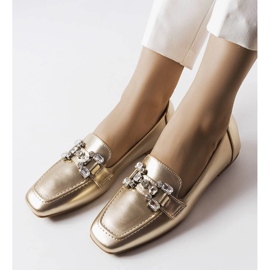 Gold loafers with zircons golden 1 Gold loafers with zircons golden 1