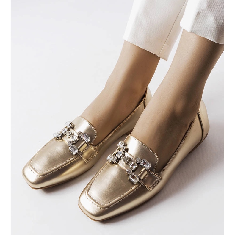 Gold loafers with zircons golden 1 Gold loafers with zircons golden 1