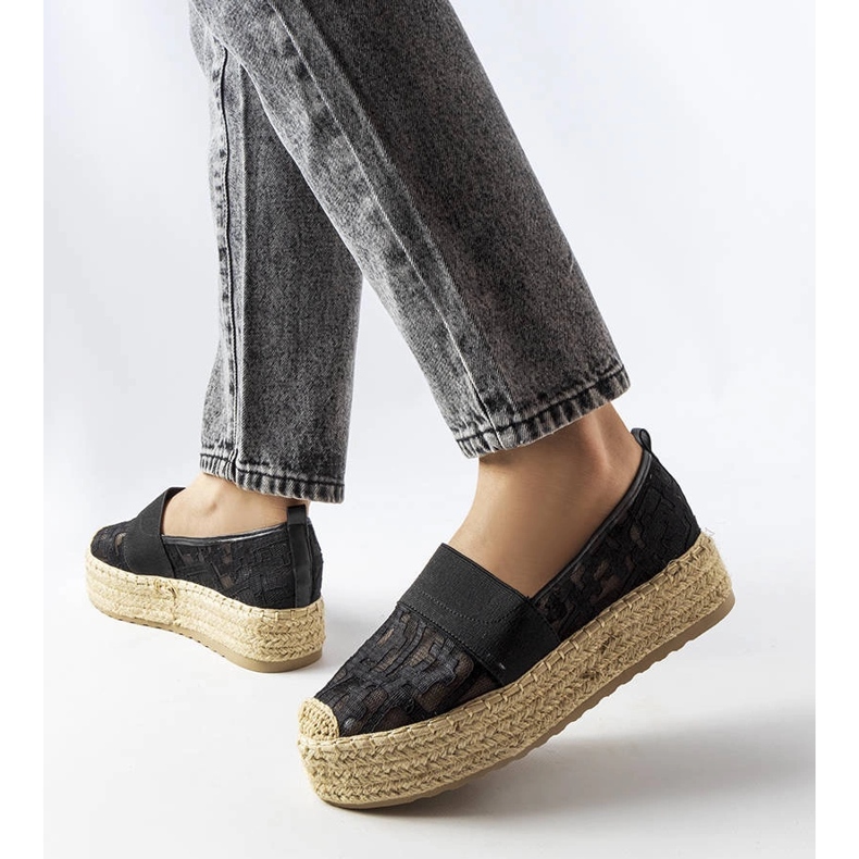 Black mesh espadrilles from Bateliers 1