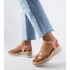 Pink wedge sandals from Bussière 2