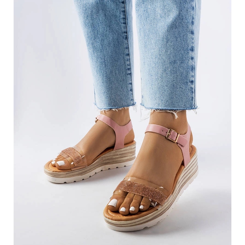 Pink wedge sandals from Bussière 1
