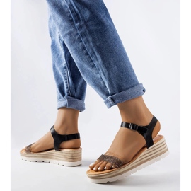 Black wedge sandals from Bussière 1 Black wedge sandals from Bussière 1