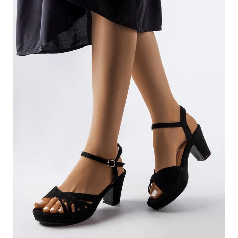 Brunella black block sandals 1