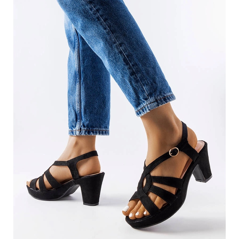 Inna Monjeau black stiletto sandals 1 Inna Monjeau black stiletto sandals 1