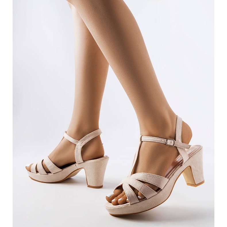 Beige block sandals from Lagrange 1