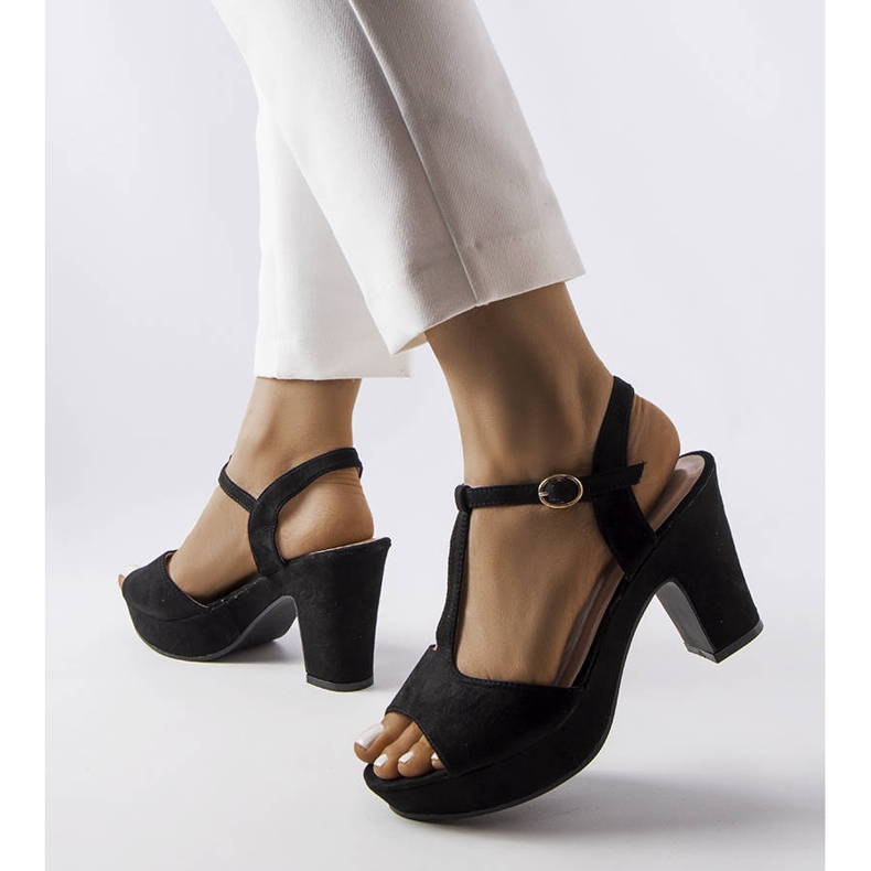 Black Tearlach block sandals 1