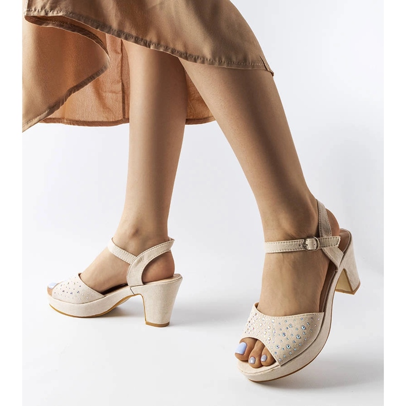 Beige block sandals from Beltane 2