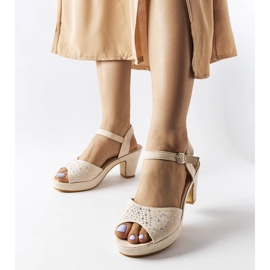 Beige block sandals from Beltane 1