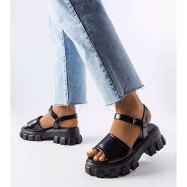 Vinceza Black sandals on a massive Vincez sole 1 Vinceza Black sandals on a massive Vincez sole 1