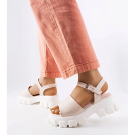 Beige sandals on a massive Vinceza sole 1