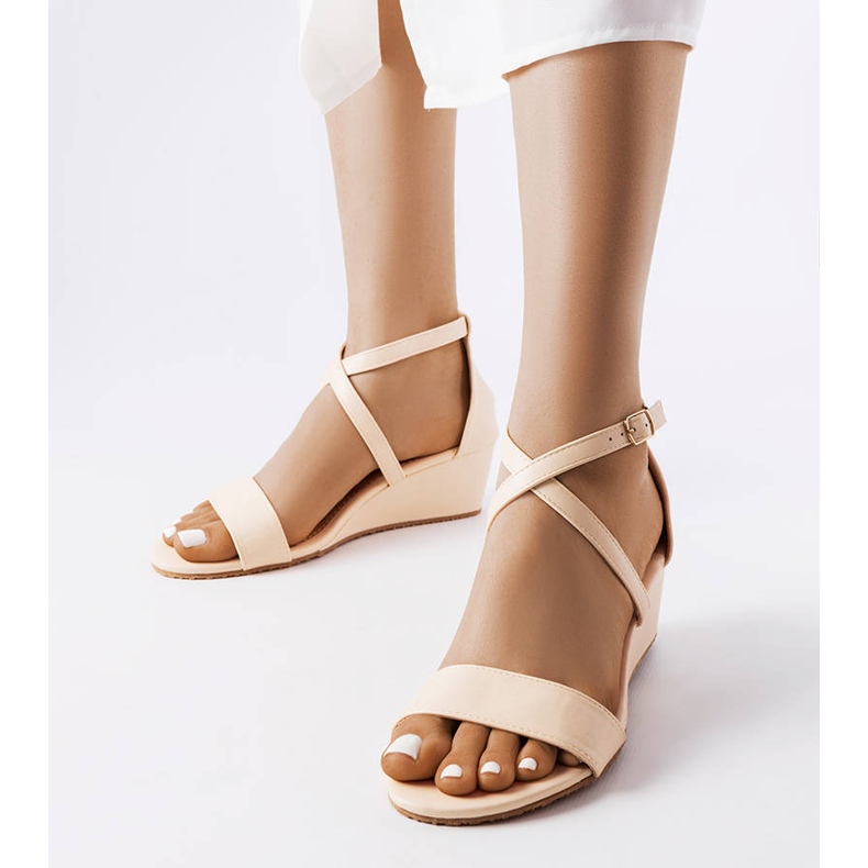 Beige wedge sandals from Flushing 1