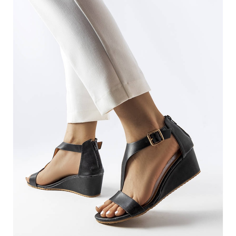 Black wedge sandals from Durepos 2
