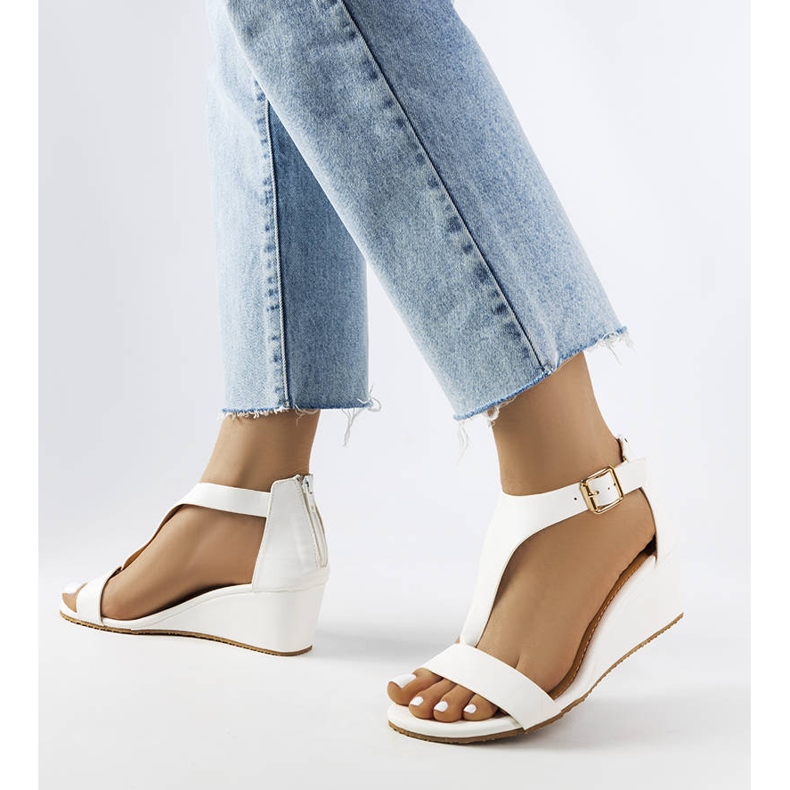 White wedge sandals from Durepos 1