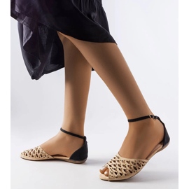 Beige openwork sandals with rhinestones from Avice 2 Beige openwork sandals with rhinestones from Avice 2