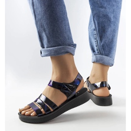 Navy blue wedge sandals from Covillon black 1 Navy blue wedge sandals from Covillon black 1