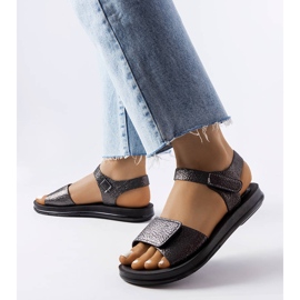 Black sandals with decorative uppers from Phillip 1