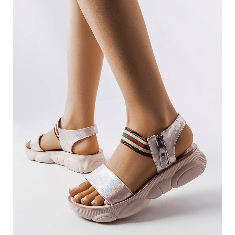 Pink metallic sports sandals from Parsip 1
