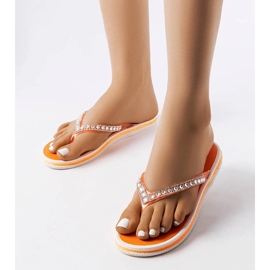 Patrier orange flip flops with rhinestones 1 Patrier orange flip flops with rhinestones 1
