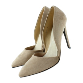 Pumps on a pin with indents EE03 Khaki 1