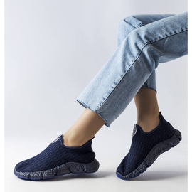 Navy blue sports slip-on sneakers from Obenor 1