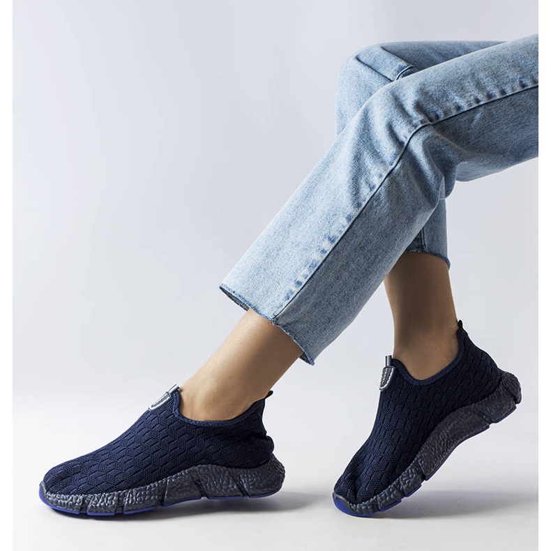 Navy blue sports slip-on sneakers from Obenor 1