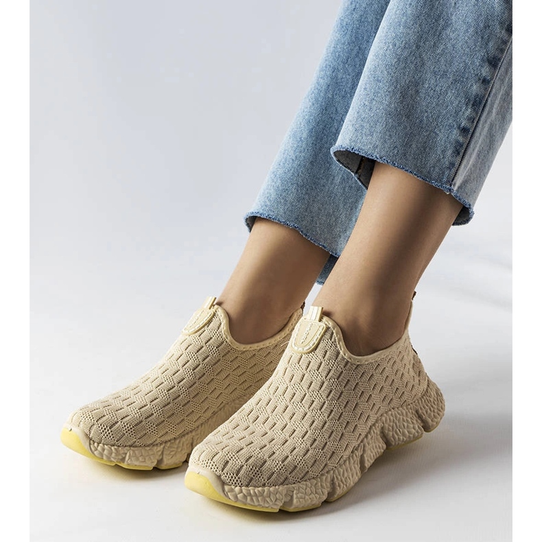 Light beige sports slip-on sneakers from Obenor 1 Light beige sports slip-on sneakers from Obenor 1