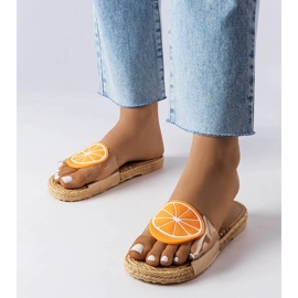 Transparent slippers with Foddie decoration colorless 1