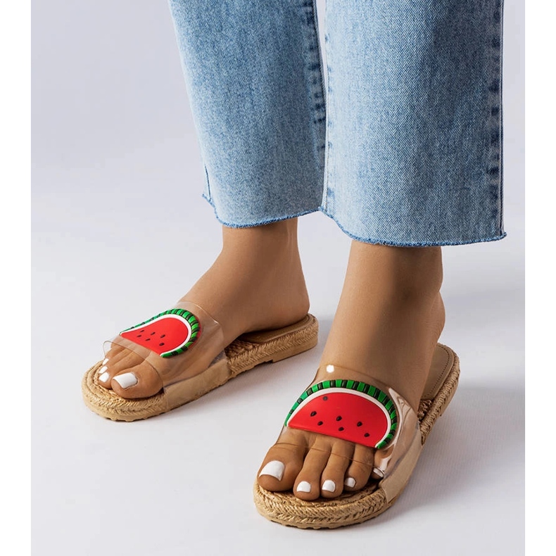 Transparent slippers with Foddie decoration colorless 1