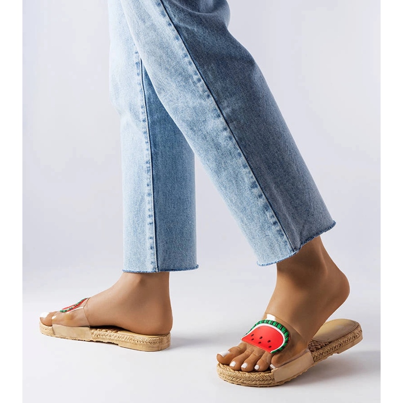 Transparent slippers with Foddie decoration colorless 2