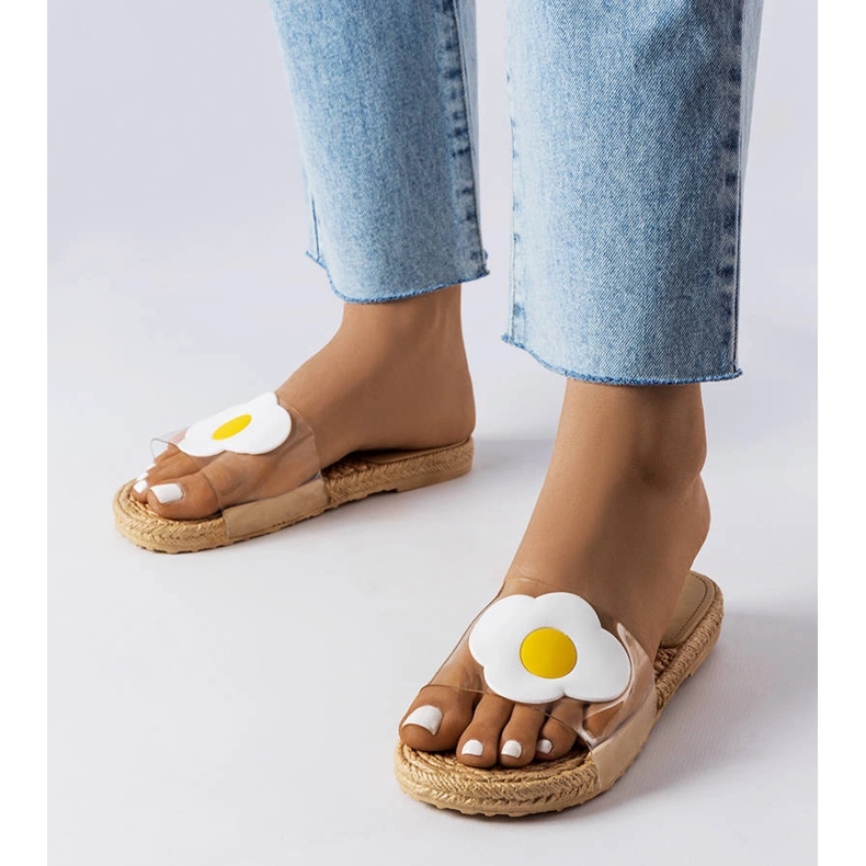 Transparent slippers with Foddie decoration colorless 1