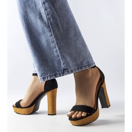 Inna Black high heel sandals from Selsa 1