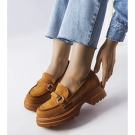 Brown moccasins with chunky soles from Artista 1