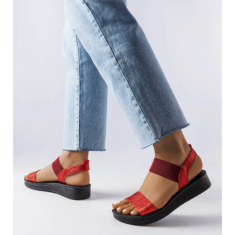 Red glitter sandals from Amathous 1