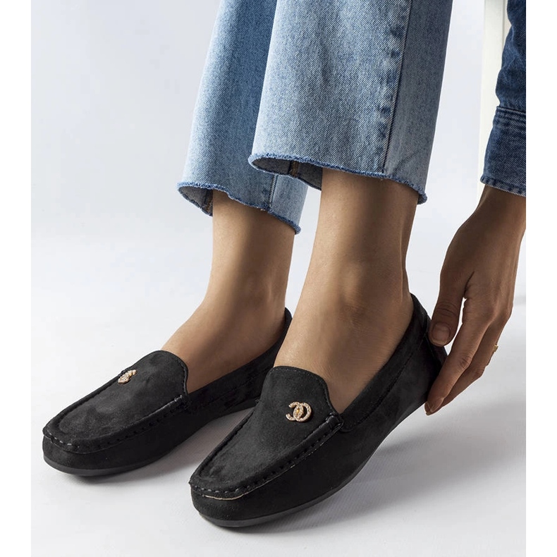 Women's black moccasins from Clardoux 1