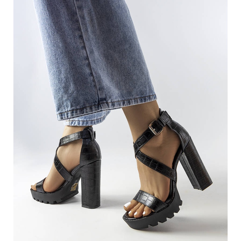 Black high heel sandals from Trépanier 1