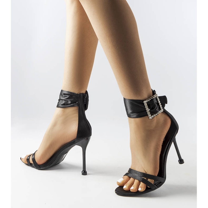 Inna Black elegant high heel sandals from Sterena 1