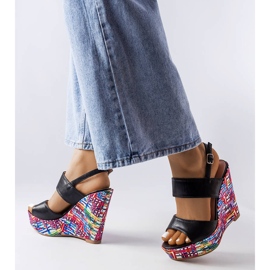 Black embellished wedge sandals from Westtide 1