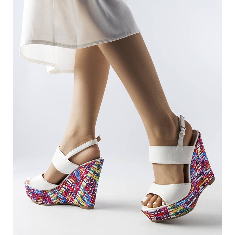 White embellished wedge sandals from Westtide 1
